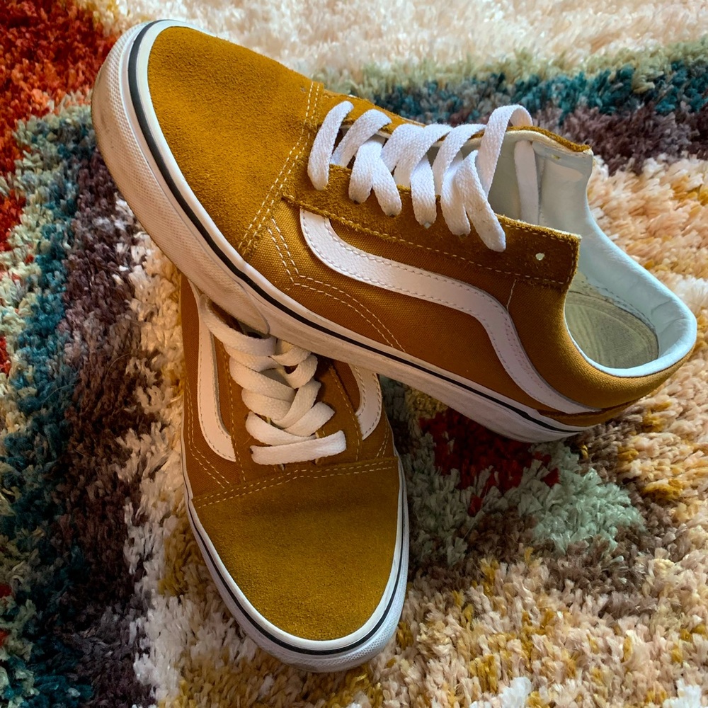 Unisex mustard colored vans. Like new! Only wore once.